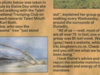 Article from The Wash, ODT 28/8/2014. Taken en route to Taieri Mouth.