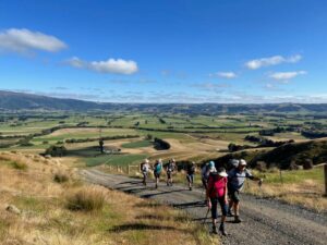 A steady climb to admire views over the Taieri Plains Caption and photo Pam