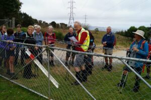 Ross explains the site of the original road out of Dunedin - John