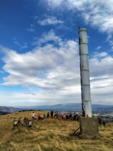 The crowd awaits Rocketlabs launch above the Taieri Caption and photo Phil