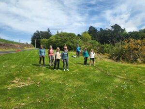18 Oct Hikers Maia to Port Chalmers Post lunch at Roseneath Mike