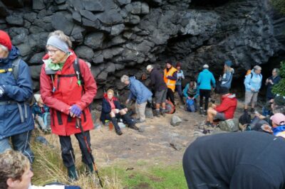 1 May Victory Beach Morning Tea In The Cave. Photo & Caption John