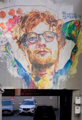 10 July Hikers Art Walk Ed Sheeran’s Portrait, Apparently The First Mural Of Him! Photo & Caption Marijke