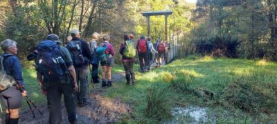 14 Aug Whare Flat Trampers 3 At A Time Over The Bridge. Caption & Photo Helen