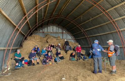 11 Sep Mcnallys Track Lunch In The Hay Barn Out Of The Coolish Wind.photo & Caption Pam