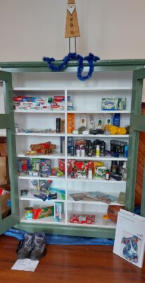 Our Donations For The Food Bank. Caption And Photo Helen