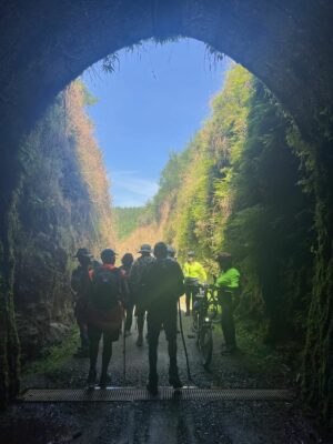 Coming Out Of Mt Stuart Tunnel To Waiting Cyclists. Caption And Photo Pam