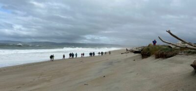 2 April Inch Clutha Wind At Our Backs Wind Blown Sand On Our Legs. Photo & Caption Pam