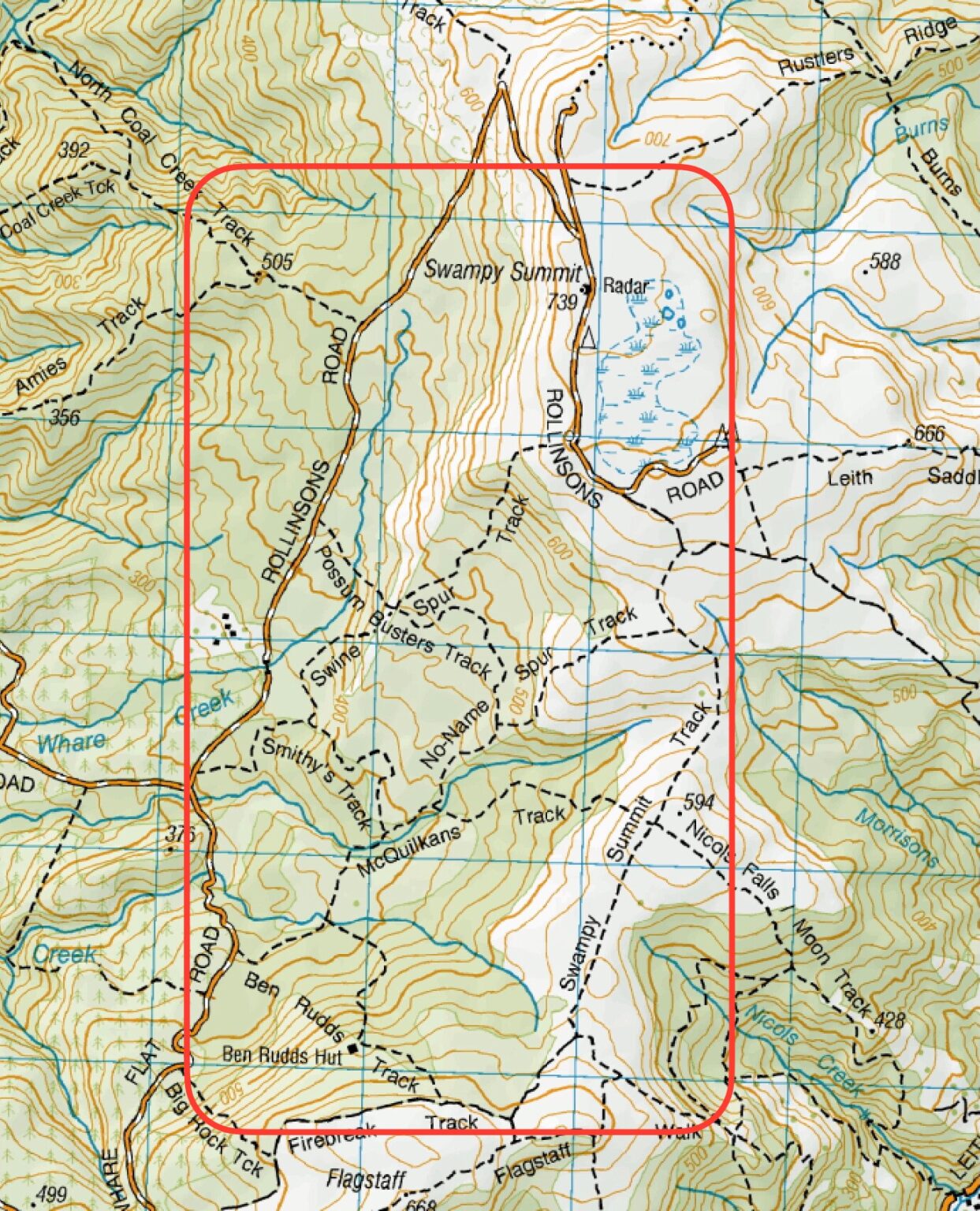 Map Track Innz Maps – Swampy Tracks – Taieri Recreational Tramping Club