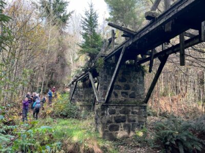 21 May Craiglowen Falls Trampers Collapsed Section Of Aqueduct With Stone Pillar. Photo & Caption Pam
