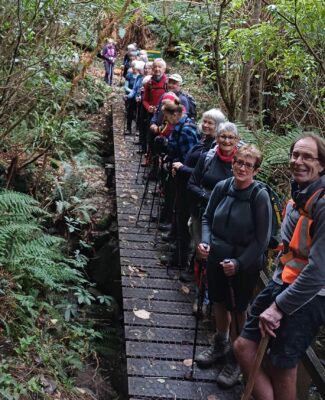 Crossing the only bridge on graham bush track for the day graham t 2