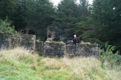 Even the mckessar homestead ruins seem to be laughing at the unorthodox posing! caption and photo john