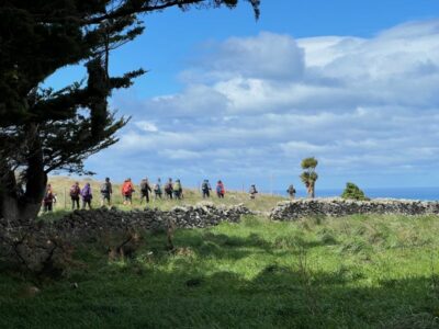 29 oct kareti track hiker battling the wind on highcliff track.photo & caption pam