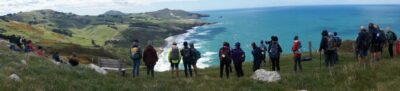 29 oct kareti track hiker getting near lunchtime, with a view to take in first. photo & caption john