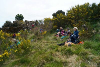 Lunch on a bank. caption and photo john