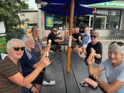 Ice creams all round after a fun day on the farm pam