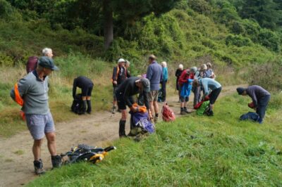 18 mar mopanui trampers time to take off the outer layers, before the climb photo & caption john