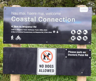 4.3 km to mopanui road; 300 m climb caption and photo jane