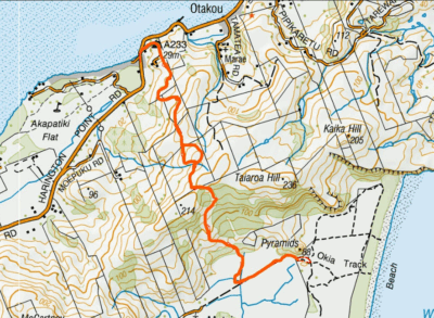 Otakou to okia route map – a unique experience caption and photo jane