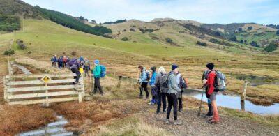 20 may hereweka track trampers over the stile at the start of nyhon track. photo & caption jane