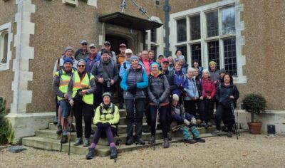 20 may town belt hikers the group at olveston. photo &amp; caption helen