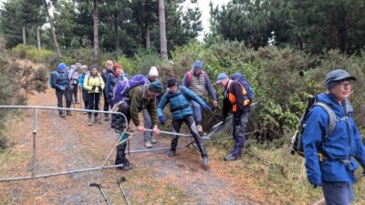 24 june grahams bush etc trampers practicing hurdles the gate was returned to original condition. photo & caption sarah