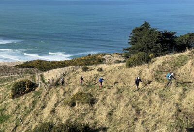 Then it was up, up buskin track. caption and photo pam