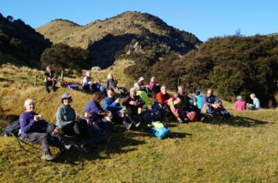 In the sun, with a view for a chat and morning tea John