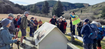 2 Sep Lawrence At Gabriels Gully, sorting out the hikers and trampers. Photo & caption Jane.jpg