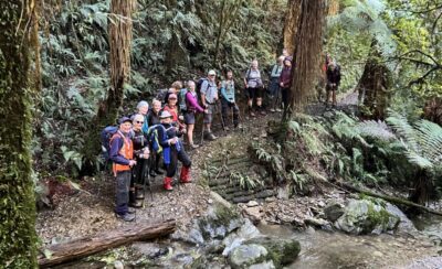 Group photo on the Millennium Track. Caption and photo Pam
