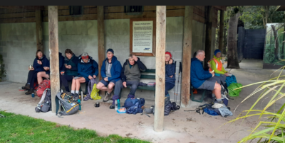 Plenty of sheltered seats out of the rain at Woodhaugh Jane