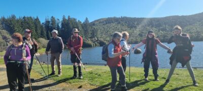 Enjoying the tranquil waters of Sullivans Dam especially Issy and Esme Caption and photo Chris